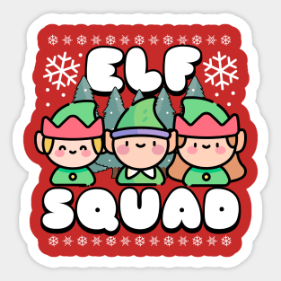 Elf Squad Cute Winter Design Sticker